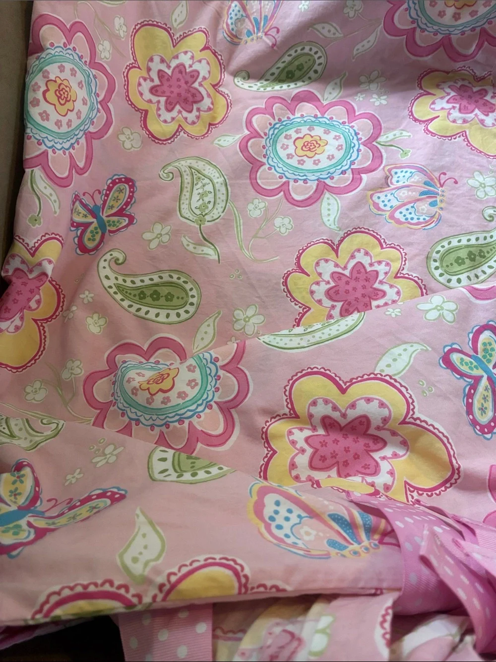 Pottery Barn Kids Pink Floral Paisley Duvet Cover Size Full/Queen
